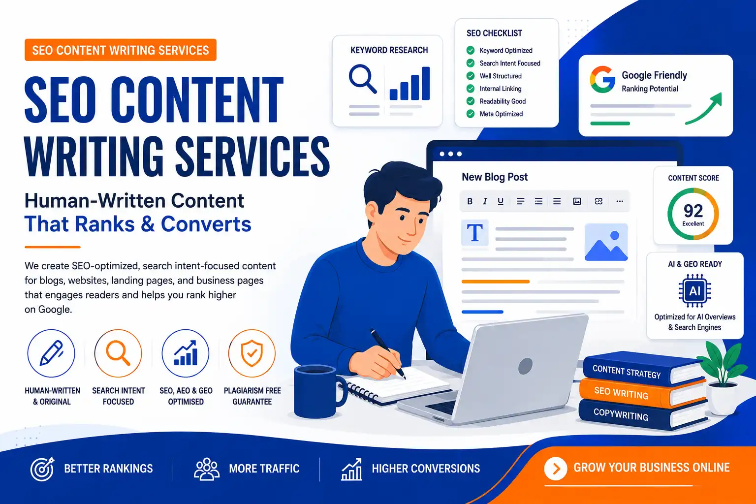 Professional SEO Content Writing Services Illustration